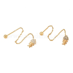 304 Stainless Steel Rhinestone Ear Thread for Women&nbsp;SA-CBA44F8-03G