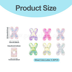 20Pcs UV Plating Transparent Acrylic European Beads&nbsp;OACR-TADJ0001-19X