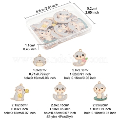 20Pcs 5 Styles Alloy Enamel Pendants&nbsp;ENAM-FS0003-12