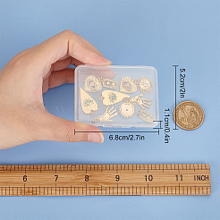 10Pcs 5 Style Brass Micro Pave Clear Cubic Zirconia Pendants&nbsp;FIND-SC0002-59
