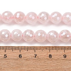 Electroplated Natural Rose Quartz Beads Strands&nbsp;G-B191-A04-8mm
