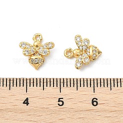 SHEGRACE Brass Micro Pave Cubic Zirconia Bees Charms&nbsp;XGR0165G-110G