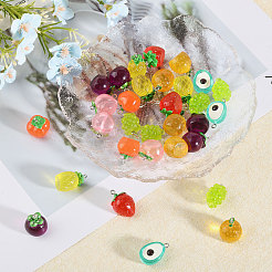 48Pcs 8 Styles Translucent Resin Pendants&nbsp;RESI-GL0001-08