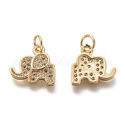Brass Micro Pave Clear Cubic Zirconia Charms&nbsp;ZIRC-C020-35G