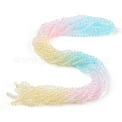 10 Strands Transparent Gradient Color Glass Beads Strands&nbsp;GLAA-CJ0002-14