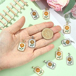 2Pcs 2 Colors Brass Enamel Pendants&nbsp;KK-YW0004-61