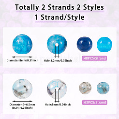 2 Strands 2 Styles Dyed Natural Dragon Veins Agate Beads Strands&nbsp;G-TA0002-44