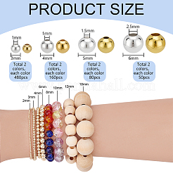 8 Styles Brass Smooth Round Beads&nbsp;KK-PH0013-53