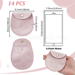 14Pcs Velvet Jewelry Storage Bags with Snap Buttons&nbsp;ABAG-GA0001-34A