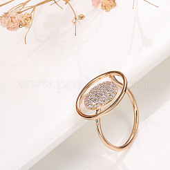 Brass Micro Pave Clear Cubic Zirconia Finger Rings&nbsp;FS-WG899C7-01