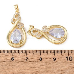 Brass Micro Pave Cubic Zirconia Pendants&nbsp;KK-Z141-01G-01A