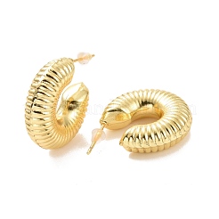 Brass Chunky C-shape Stud Earrings&nbsp;EJEW-A072-22LG