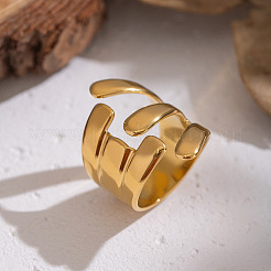 Irregular 304 Stainless Steel Cuff Open Rings for Women&nbsp;WV0171