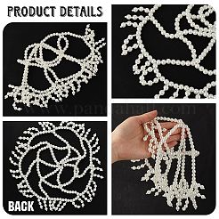 ABS Imitation Pearl Mesh Headpiece Cap&nbsp;AJEW-WH20017-84