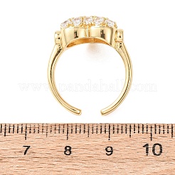 Brass Micro Pave Cubic Zirconia Cuff Open Rings&nbsp;RJEW-C153-02G