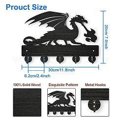 Wood & Iron Wall Mounted Hangers&nbsp;HJEW-WH0055-028