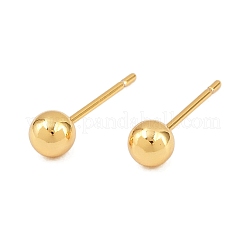 Brass Round Stud Earrings&nbsp;EJEW-C171-01B-G