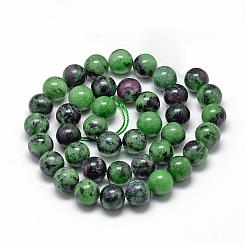 Natural Ruby in Zoisite Beads Strands&nbsp;G-R446-8mm-25