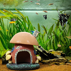 PVC Mushroom House Display Decorations&nbsp;DJEW-GF0001-92