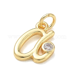 Brass Micro Pave Clear Cubic Zirconia Charms&nbsp;KK-D289-66G-A