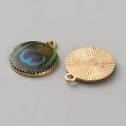 Printed Alloy Enamel Pendants&nbsp;LS-FIND-WH0148-418D-1
