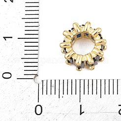 Real 18K Gold Plated Brass Micro Pave Cubic Zirconia European Beads&nbsp;KK-C170-32G