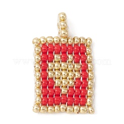 Handmade Loom Pattern Seed Beads&nbsp;PALLOY-MZ00159