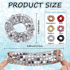 6Pcs 6 Colors Polyester Elastic Hair Accessories&nbsp;AJEW-CN0003-81