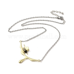 Brass Enamel Pendant Necklaces for Women&nbsp;NJEW-A018-01