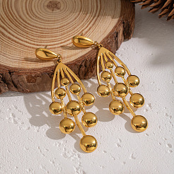 304 Stainless Steel Branch with Round Dangle Stud Earrings&nbsp;PH4691