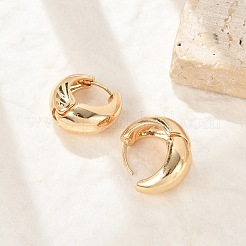 Brass Hoop Earrings for Women&nbsp;LS-EJEW-U041-02G