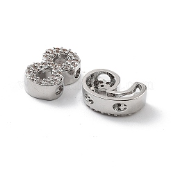 Rack Plating Brass Micro Pave Cubic Zirconia Multi-Strand Links&nbsp;KK-P247-14P