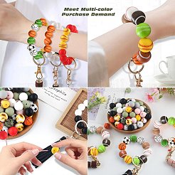 20Pcs 10 Style Sports Theme Food Grade Eco-Friendly Silicone Focal Beads&nbsp;SIL-CJ0001-13
