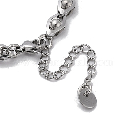 Non-Tarnish 304 Stainless Steel Hollow Horse Eye Link Chain Bracelets for Women Men&nbsp;BJEW-Q343-11P