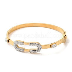 Clear Cubic Zirconia Open Cuff Bangles&nbsp;BJEW-C078-02C-G