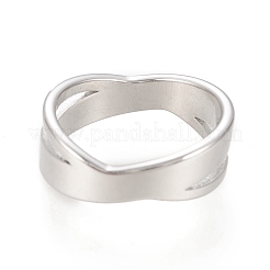 304 Stainless Steel Criss Cross Rings&nbsp;RJEW-H129-05P
