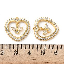 Brass Micro Pave Cubic Zirconia Pendants&nbsp;KK-Z136-36G
