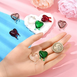 8Pcs 4 Colors Transparent Resin Pendants&nbsp;RESI-YW0003-19