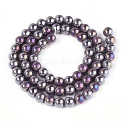 Electroplate Opaque Glass Beads Strands&nbsp;LS-GLAA-T032-P6mm-AB15