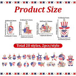Independence Day Themed Zinc Alloy Enamel Pendants&nbsp;ENAM-BM0001-45