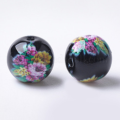 Printed & Spray Painted Glass Beads&nbsp;GLAA-S047-03A-10
