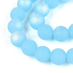Frosted Imitation Jade Glass Beads Strands&nbsp;LS-GLAA-T032-J10mm-MBB04