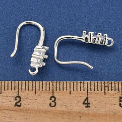 Brass Pave Clear Cubic Zirconia Earring Hooks&nbsp;KK-R149-20S
