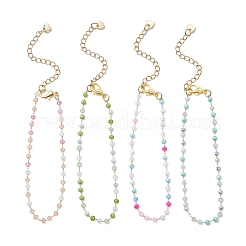 Round Handmade Glass Beaded Link Chain Bracelets for Women&nbsp;BJEW-JB13394