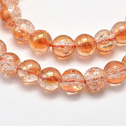 Electroplate Synthetic Crackle Quartz Bead Strands&nbsp;EGLA-J067-8mm-HR04