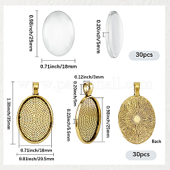 30Pcs Oval Alloy Pendant Cabochon Settings&nbsp;DIY-SP0006-91