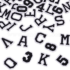 36Pcs 2 Sets 2 Styles Letter A~Z & Number 0~9 Polyester Embroidery Sew On Patches Sets&nbsp;PATC-TA0001-55G