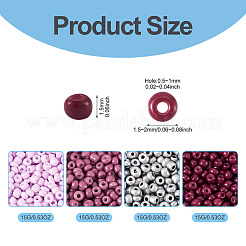 4000Pcs 4 Colors Baking Paint Glass Round Seed Beads&nbsp;SEED-TADJ0001-04