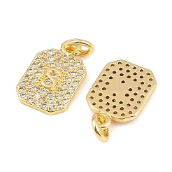 Brass Micro Pave Cubic Zirconia Pendants&nbsp;KK-C160-01G