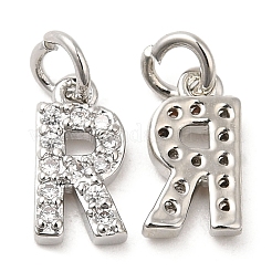 Brass Micro Pave Grade AAA Cubic Zirconia Charms&nbsp;ZIRC-P067-11P-R-NR